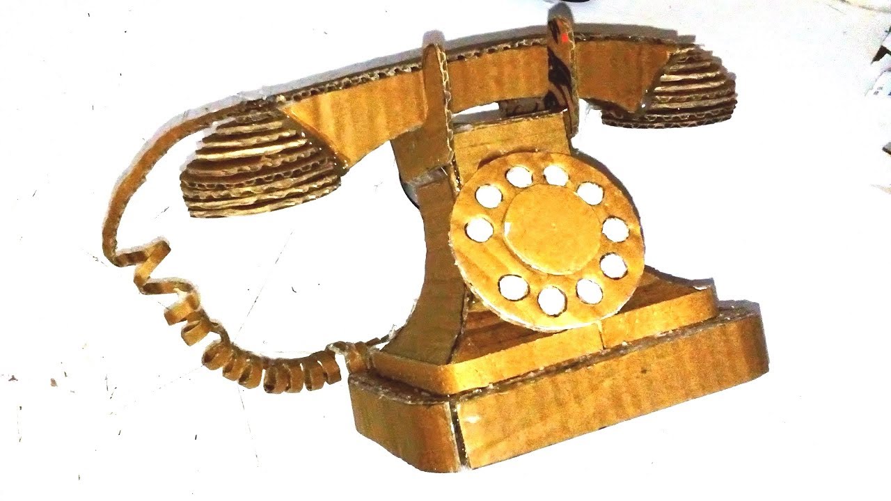 Cardboard Telephone How to make an old telephone from cardboard YouTube
