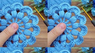 Woww!!!! blue color❤ Very easy, very sweet crochet motif flower motif making #crochet #knitting