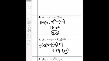 Unit 3 Lesson 4 - Function Notation and Evaluating Functions