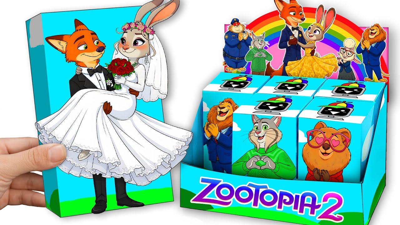 💖Paper DIY💖 Nick & Judy Wedding Unboxing👰‍♀️ Open Cute ZOOTOPIA 2 Blind Boxes