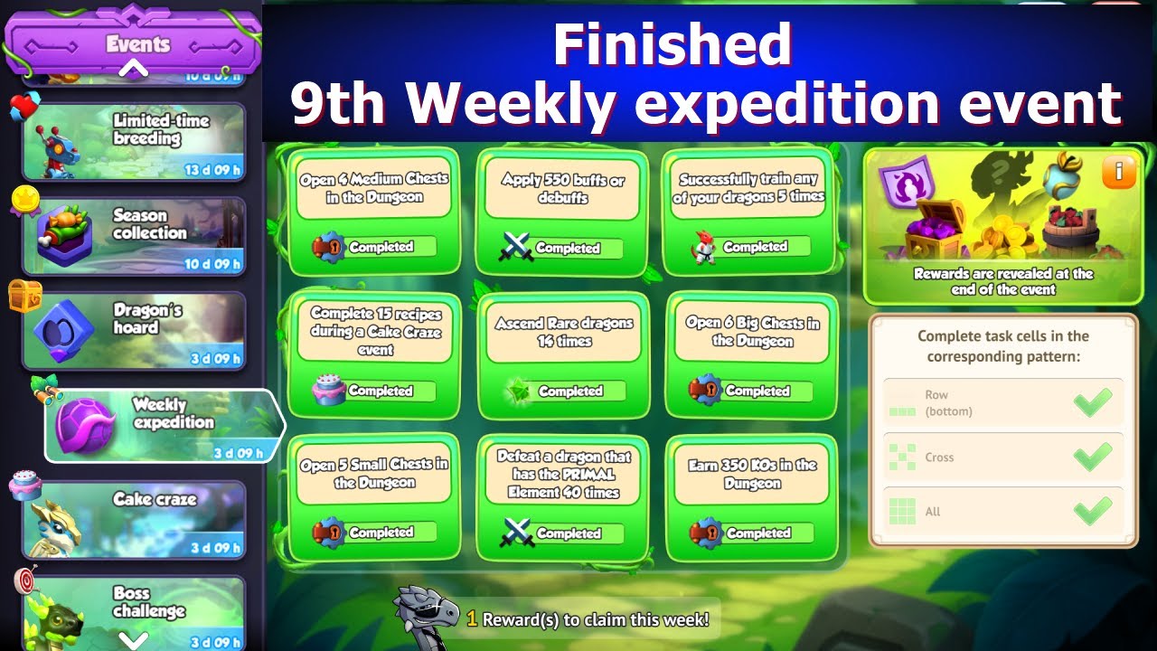 Finished 9th Weekly expedition event-Dragon Mania legends | 6.15k points in Cake event | DML