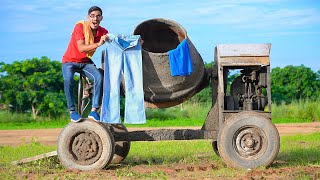 Can We Wash Cloths in Cement Mixing Machine? क्या सीमेंट मिक्सर मशीन में कपडे धुलेंगे? Viral Reel