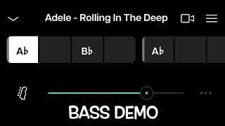 Adele -  Rolling In The Deep audio only bass demo with scrolling Moises chord progression 