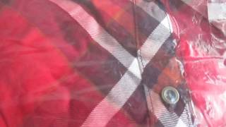 Faded Glory Plaid Button Down Shirt Red