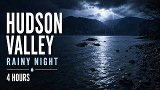 Relaxing Rain Soft Thunder Sounds for Sleep Hudson Valley Shoreline 4 Hours