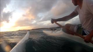 Va'a V1 Surfing in New Caledonia