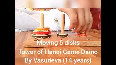 Tower of Hanoi Demo by Vasudeva | Math Game | Math Puzzle