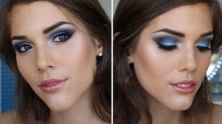 prom makeup royal blue dress TUTORIAL | SMOKEY EYES simple royal blue makeup looks
