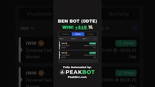 Ben Bot W 💥 $19 G/L | 0DTE IWM Covered Call (8/20/25) #shorts