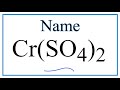 Chromium and Sulfate Compounds