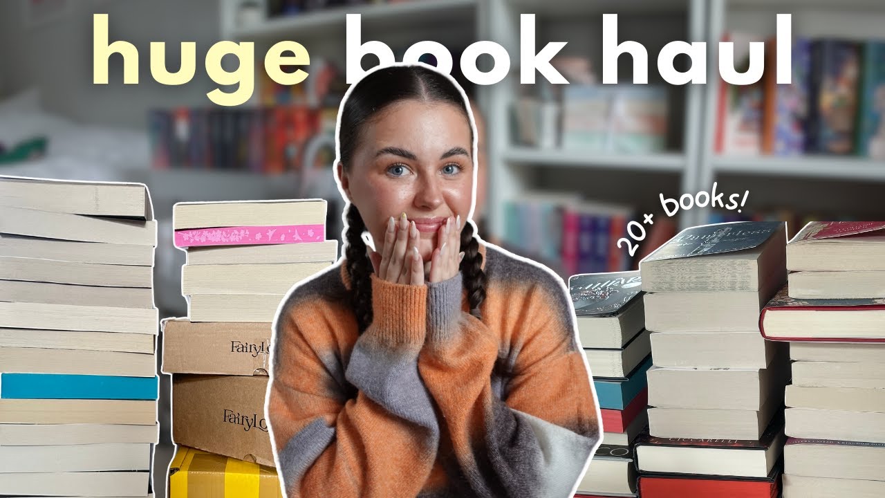 huge book haul 🍑🦋 | waterstones, the works, vinted, fairyloot