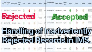 Resolving Mistakenly Rejected GST Records in IMS Dashboard // Aniket Education.