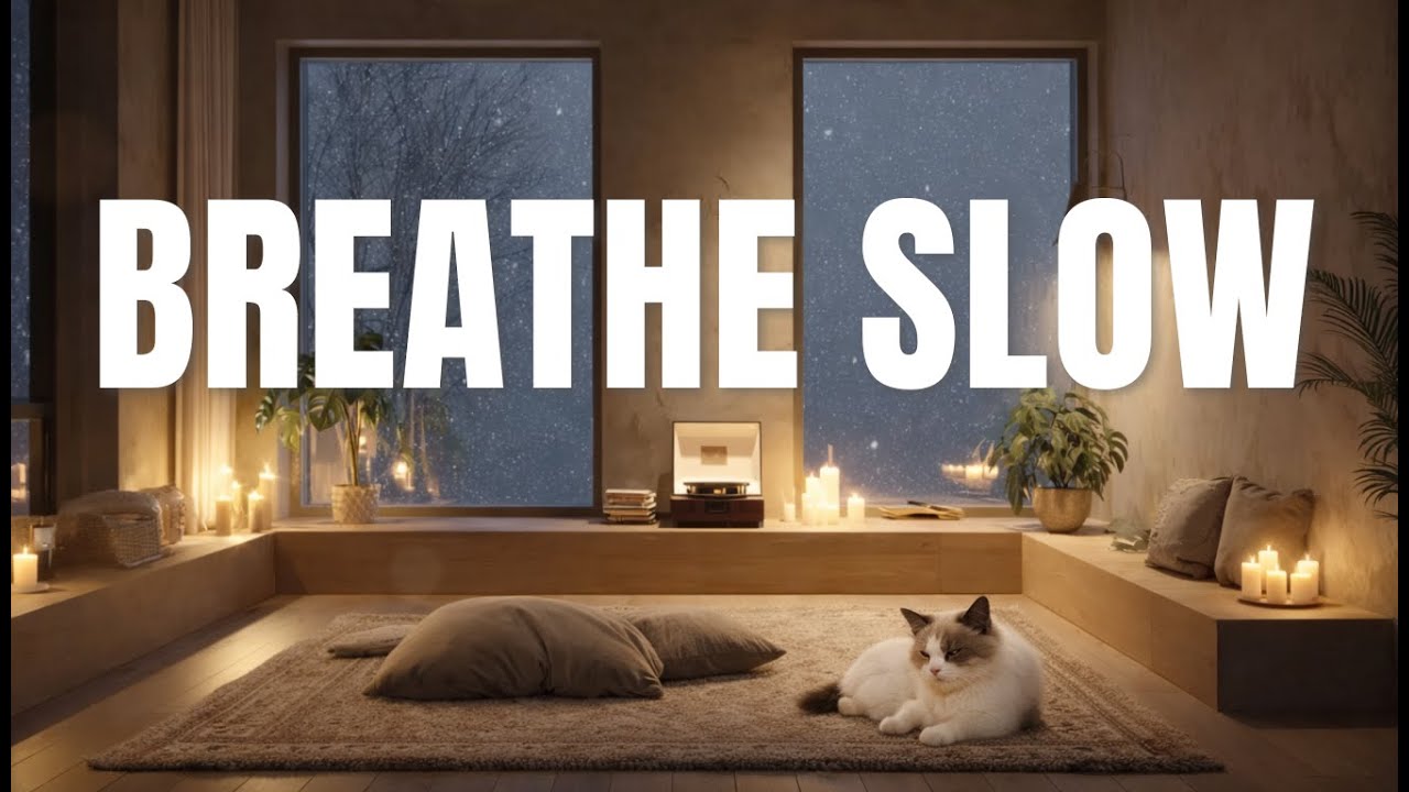Breathe Slow 🌙 Cozy Night Ambience | Deep Focus, Study, Relax, Stress Relief (No Vocals)