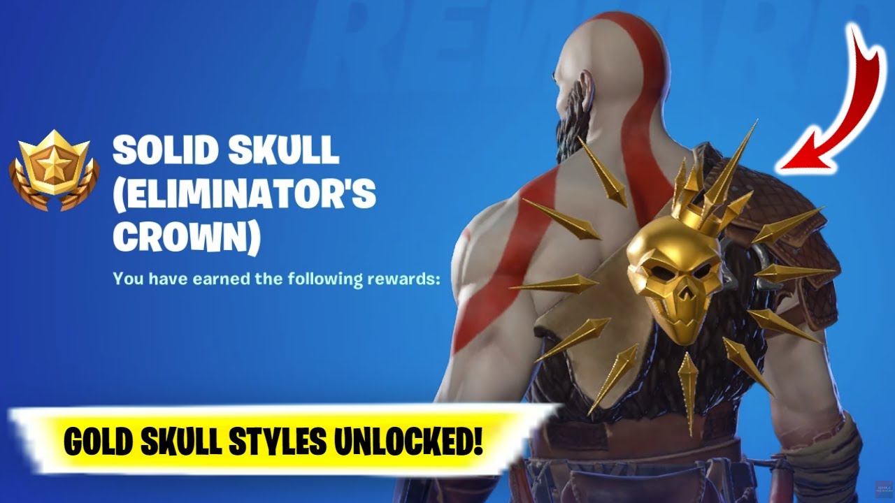 Fortnite GOLD SKULL Back Bling Unlock GOLD Solid Skull styles