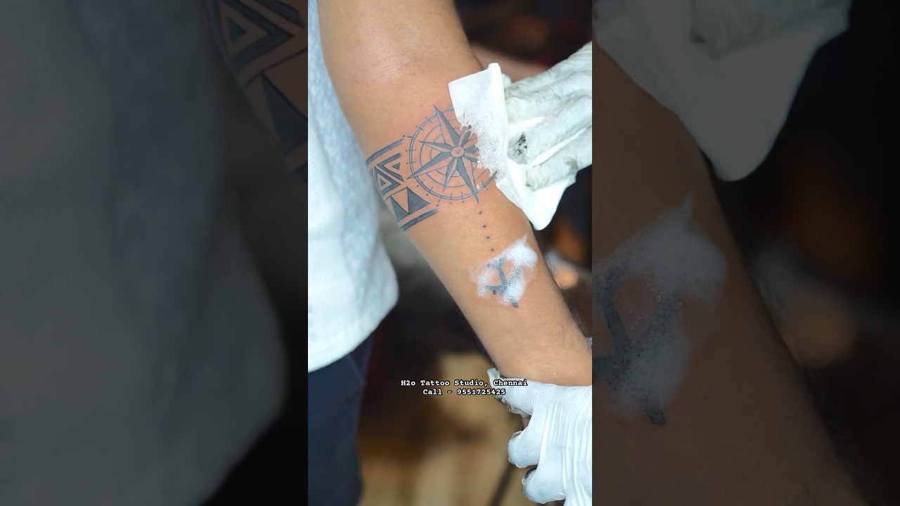 Trending arm band tattoo at Chennai H2o Tattoo Studio🔥 