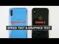 Samsung A70 vs iPhone X SPEED and GRAPHICS Test (ML &amp; PUBG) | Zeibiz