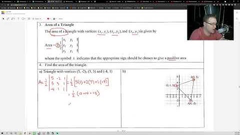 Precalculus 11.3 - Area of a Triangle Using Determinants