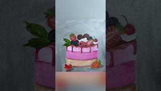 Strawberry Cake Painting Tutorial 🍓🎂 | Easy Acrylic Painting for Beginners