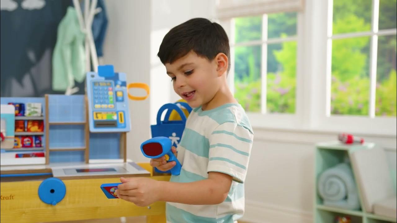 KidKraft Grocery Store Self Checkout Center - YouTube