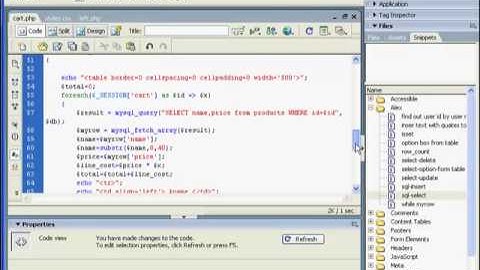 PHP Shopping cart using SESSION variables - part 5