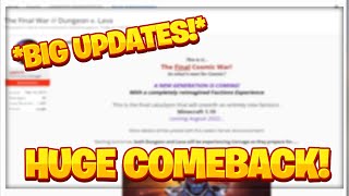 COSMICPVP IS MAKING A HUGE COME BACK!!! (HUGE UPDATE!!!!) | CosmicPVP