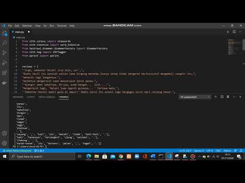Prepocessing NLTK (Tokenizing, Case Folding, Stopword Removal, Stemming, POS Tagging) pada Python