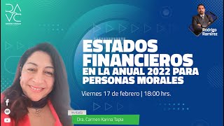 Estados financieros en la Anual 2022 para Personas Morales