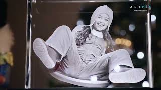 ArtPix 3D Crystal Photo, Personalized Christmas Gifts With Your Own Photo for Mom, Dad via amazon