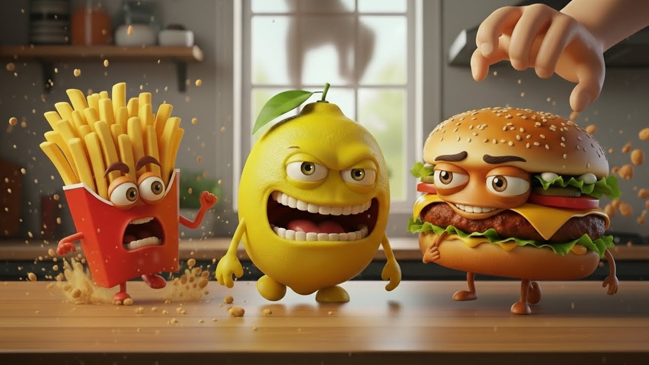 ლიმონი vs ბურგერი: კატლეტი კედელს შეასკდა! (კარტოფილი ფრი შოკშია) ჰე-ჰე-ჰე  ეპიზოდი 5 🤣