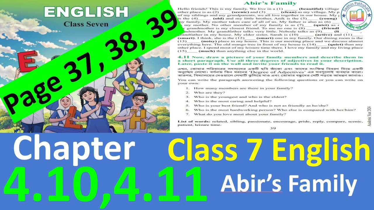 Class 7 English Chapter 4 10 And 4 11 Page 37 38 39 Unit 4 Abir s class-7-english-chapter-4-10-and-4-11-page-37-38-39-unit-4-abir-s