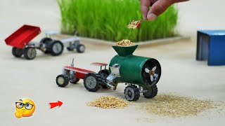 diy mini tractor rice mill machine science project part #3 || @CreativeTractor || @KeepVilla