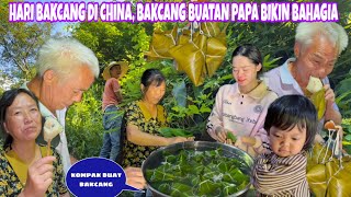 MAKING A BUNCH OF ZONGZI WITH VARIOUS FILLINGS TOGETHER, MOM LAUGHS AT DAD’S ZONGZI CREATION