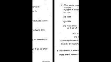 Creating and Inclusive School paper 12 sem 4 (2019-21) previous year question papers #vbu #vbu_bed