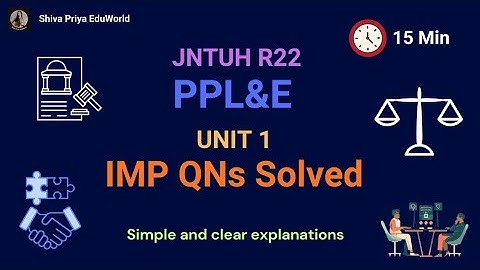 JNTUH R22 PPL&E Unit 1 Important Questions Solved | Simple & Easy Explanation JNTUH R22