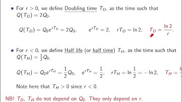 Video2-12: Modeling w/1st order equations, exponential growth. Elementary Differential Equations