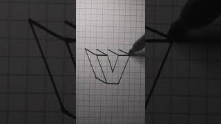 letra V en 3d