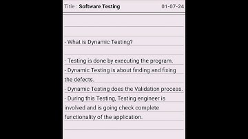 Dynamic Testing