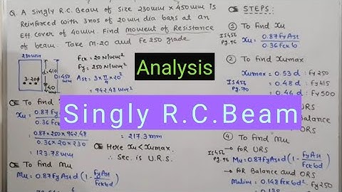 Example of Singly R.C.Beam | Analysis | DRCS RCC GTU  | Amit Pokar