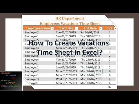 How To Create Vacations Time Sheet In Excel?