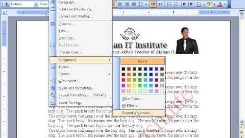 MS Word 2003 Part 17) Format Menu in Dari / Farsi Omar Akbari