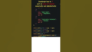 JavaScript how to ❓ sort an array of objects numerically and alphabetically