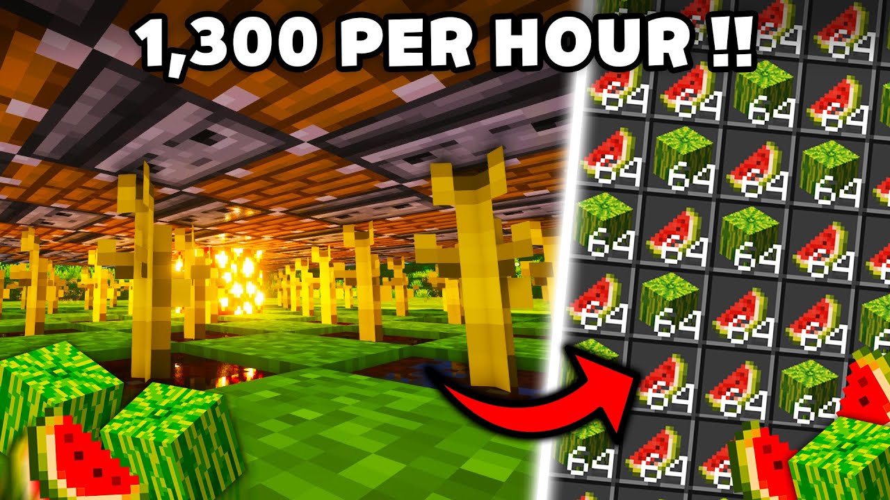 Minecraft Automatic Melon Farm 1.19 Java & Bedrock YouTube