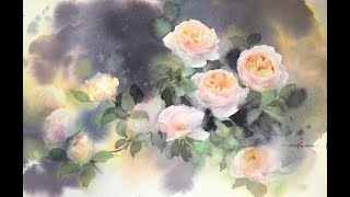 Watercolor Painting of Roses  #demo #watercolor #rose #flower #painting #水彩 #玫瑰#