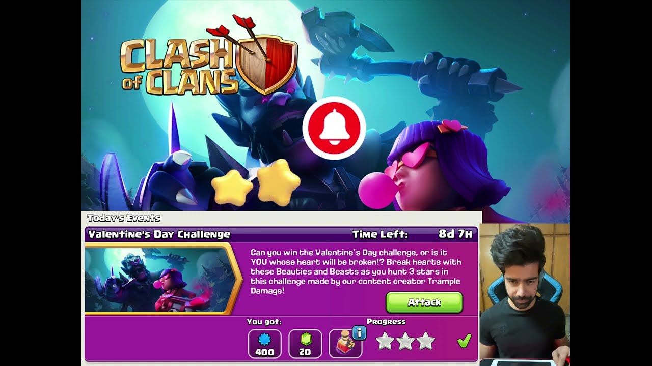 3 Stars Valentines Day Challenge COC Event Tricks (Clash of Clans)