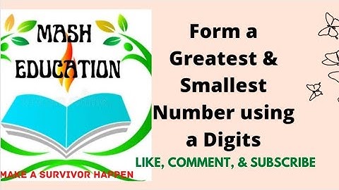 Form the greatest and smallest number using the given digits without repetition.