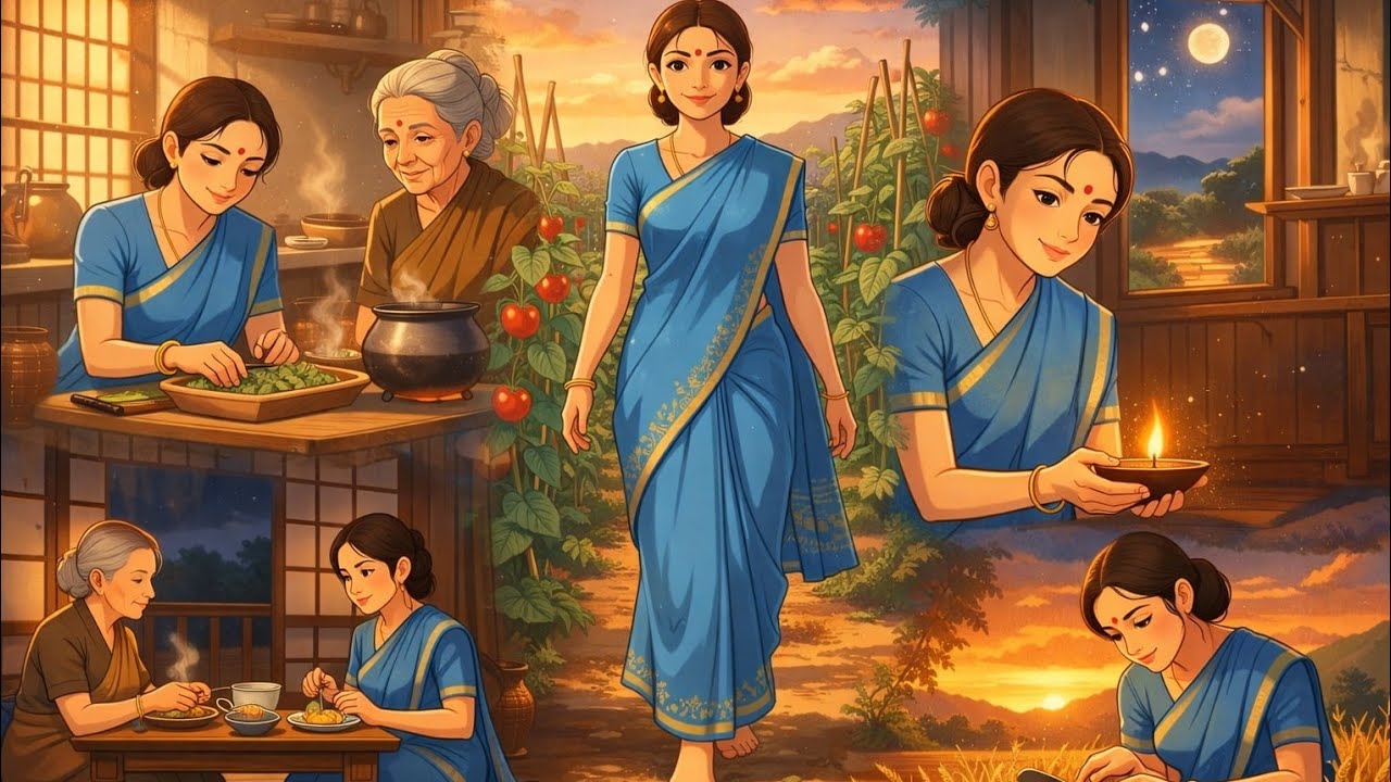 From Sunrise to Sunset 🌸 Ghibli-Inspired Indian Woman Daily Routine | Ghibli Style Cozy ASMR 