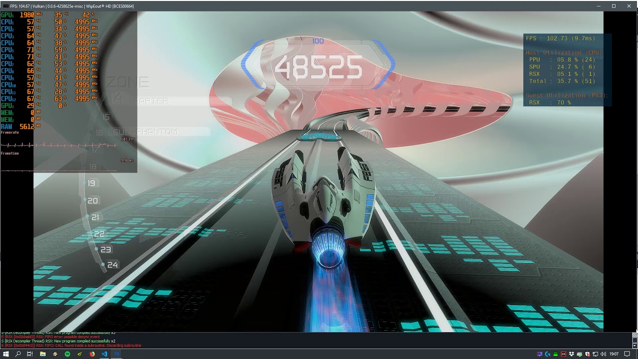 Wipeout HD 240 FPS cap RPCS3 0.0.6-4258625e-misc (Elad's PR) - YouTube