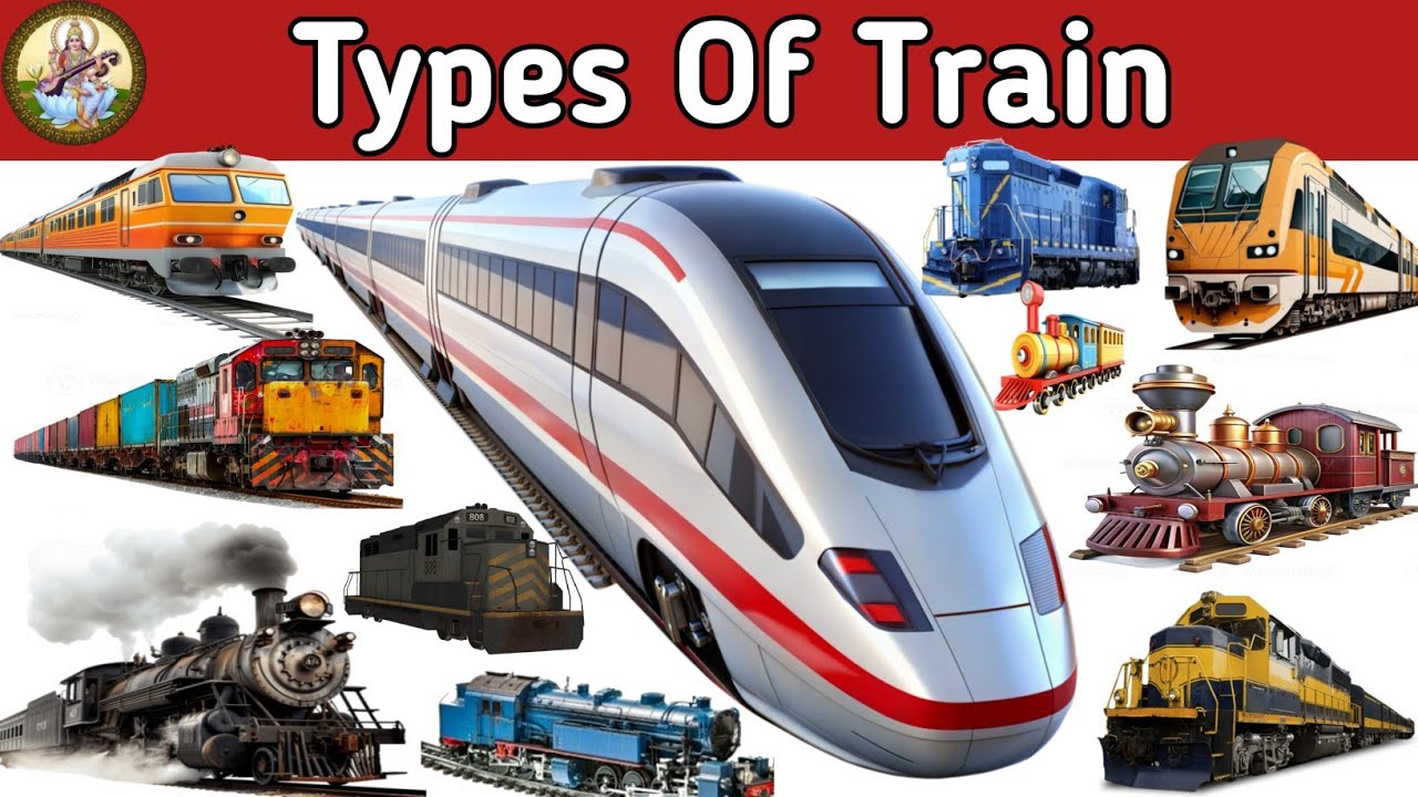 Types Of Train l Transport Name l रेलगाड़ियों के प्रकार l Vehicles Vocabulary l Trains Name For Kids