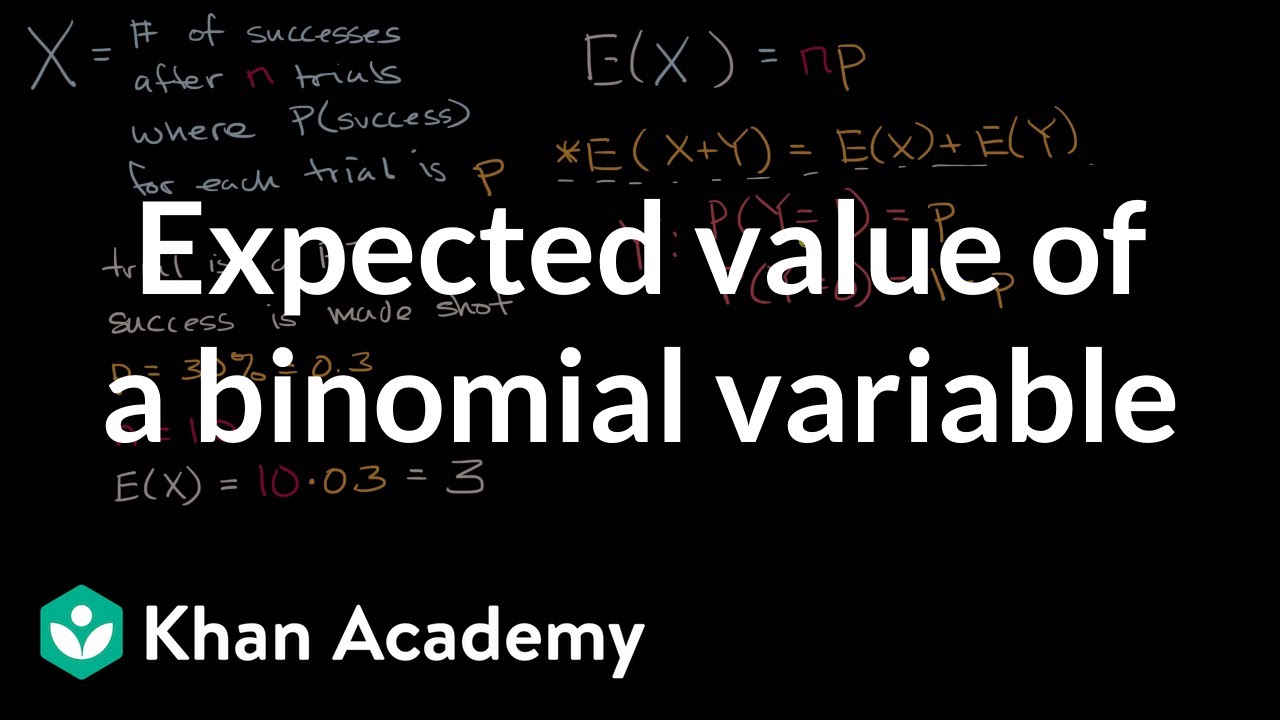 Expected Value Of A Binomial Variable Video Khan Academy