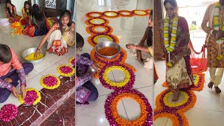 Elegant Bridal Welcome Ceremony 🥰 - Kanku Pagala Decoration || Original Flower Decoration 😍